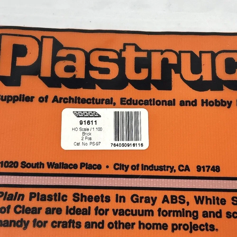 Plastruct 91611 HO Scale 1:100 Red Brick New Sealed